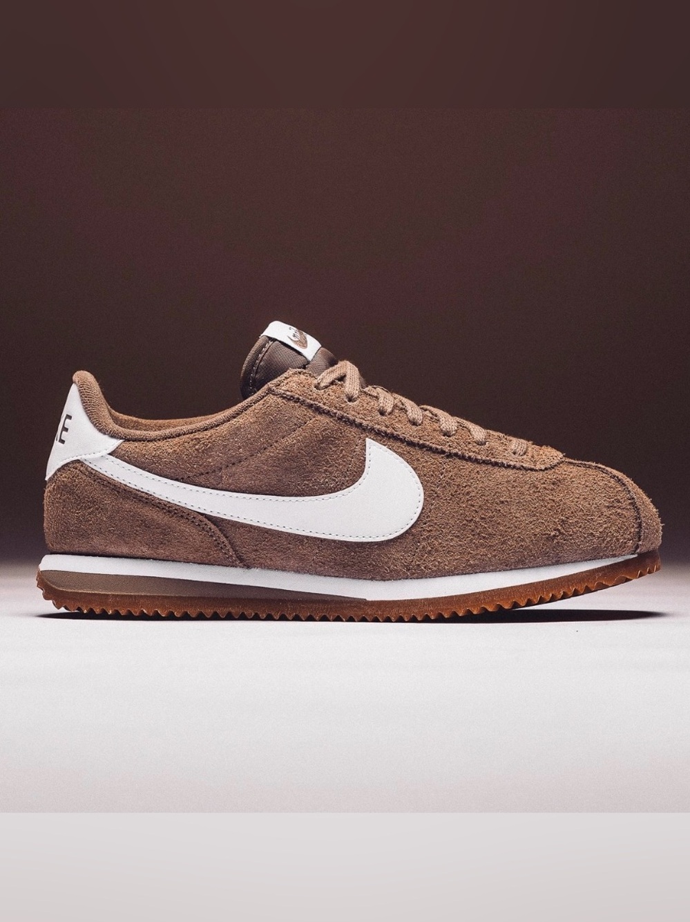 Nike Cortez “Vintage Mink” Brown Suede Sneaker with White Swoosh - 6